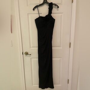 Adrianna Papell One Shoulder Black Dress